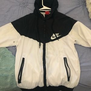 Black and white Nike Windbreaker